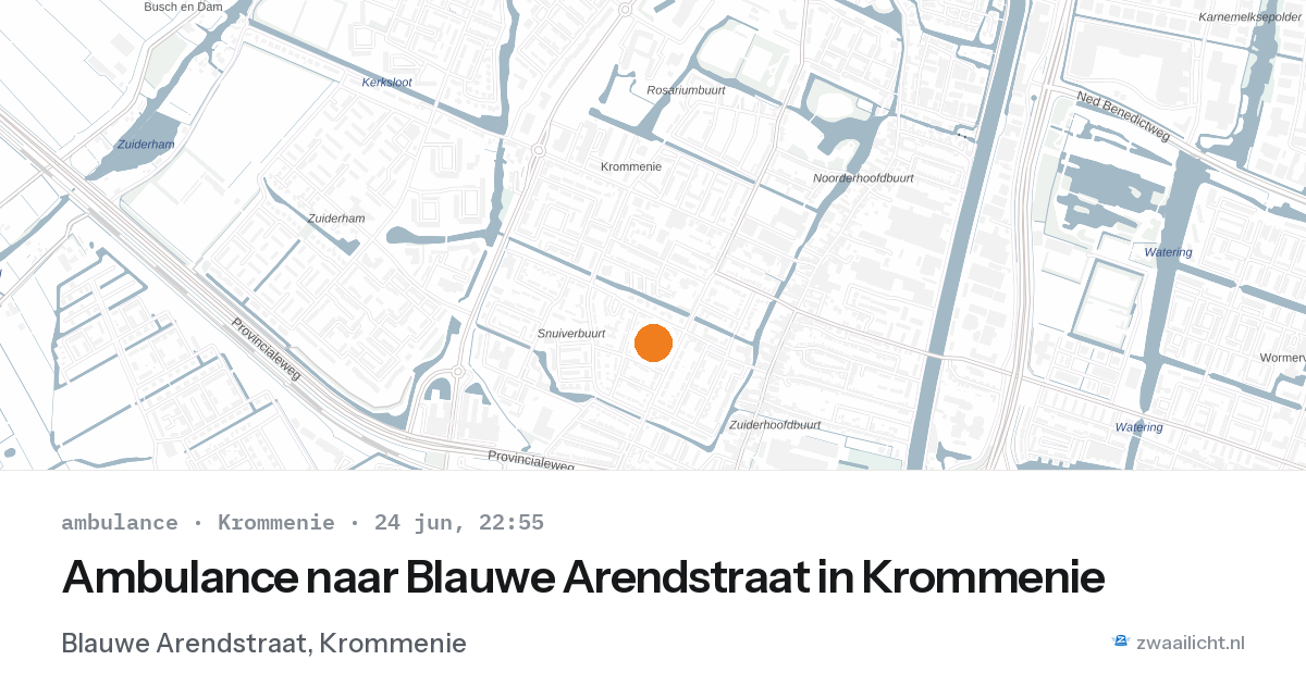 Ambulance naar Blauwe Arendstraat in Krommenie — 24 jun 2026