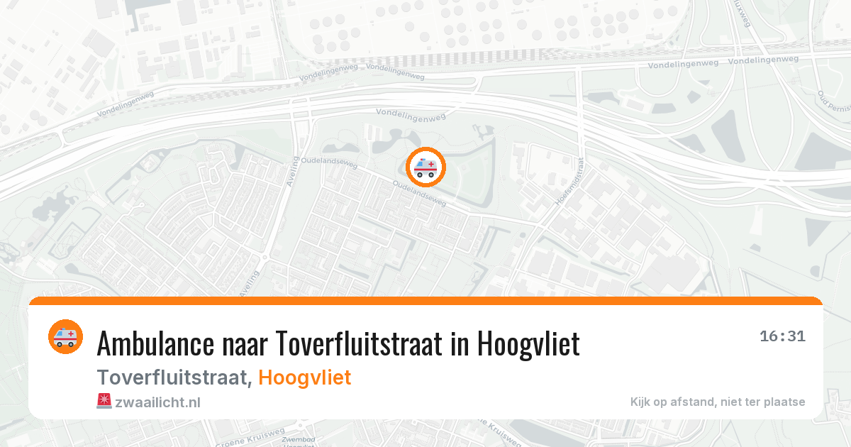 Ambulance naar Toverfluitstraat in Hoogvliet — 5 jul 2026