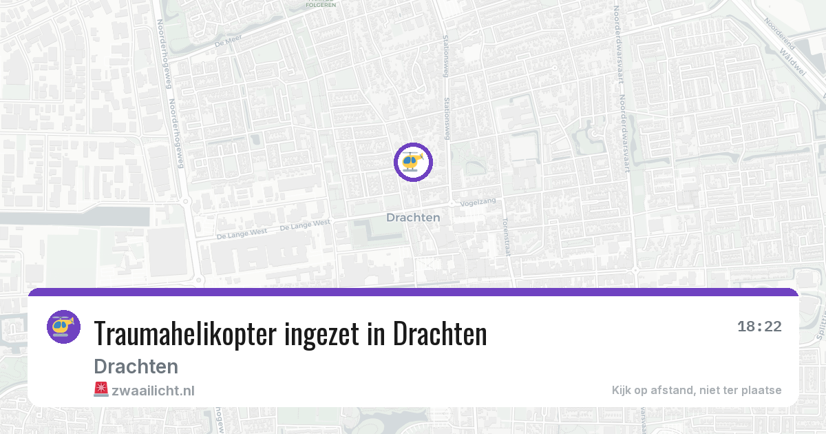 Traumahelikopter ingezet in Drachten — 27 mrt 2026 | 🚨 Zwaailicht.nl