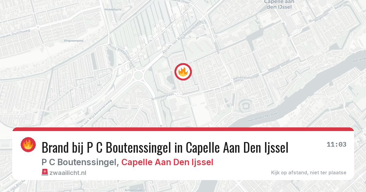 Brand bij P C Boutenssingel in Capelle Aan Den Ijssel — 3 jul 2026