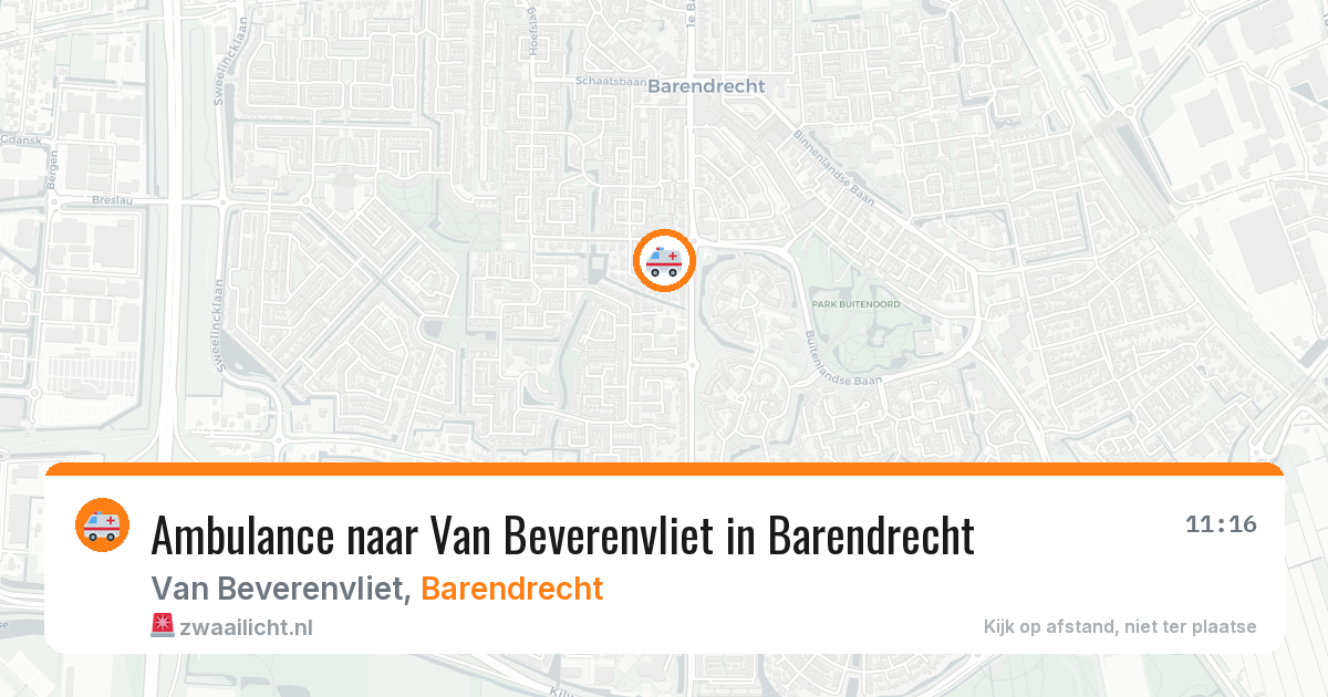 Ambulance naar Van Beverenvliet in Barendrecht — 16 mrt 2026