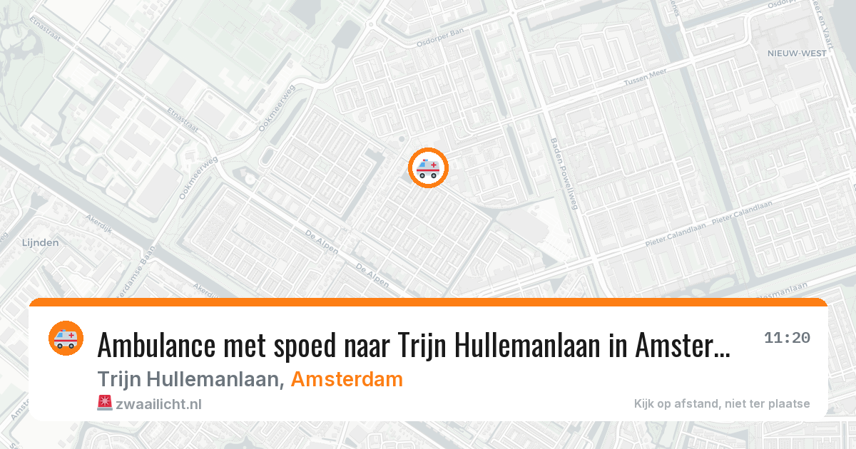 Ambulance met spoed naar Trijn Hullemanlaan in Amsterdam — 14 mei 2026