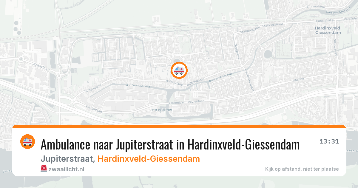 Ambulance naar Jupiterstraat in Hardinxveld-Giessendam — 31 mrt 2026