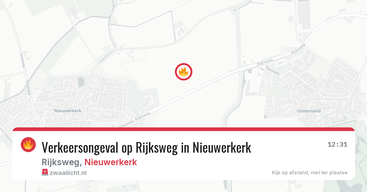 Verkeersongeval op Rijksweg in Nieuwerkerk — 10 apr 2026