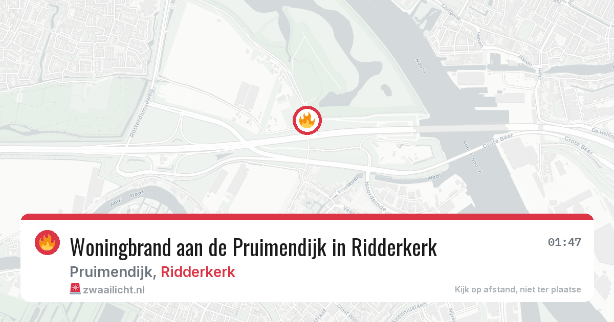 Woningbrand aan de Pruimendijk in Ridderkerk — 2 mei 2026