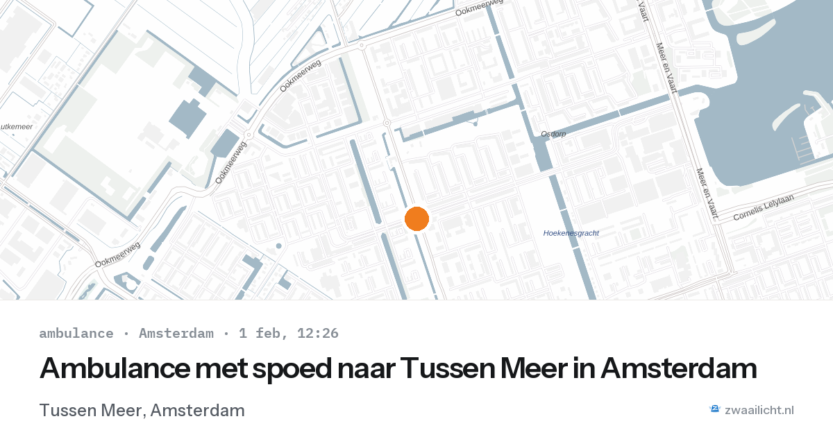 Ambulance met spoed naar Tussen Meer in Amsterdam — 1 feb 2026