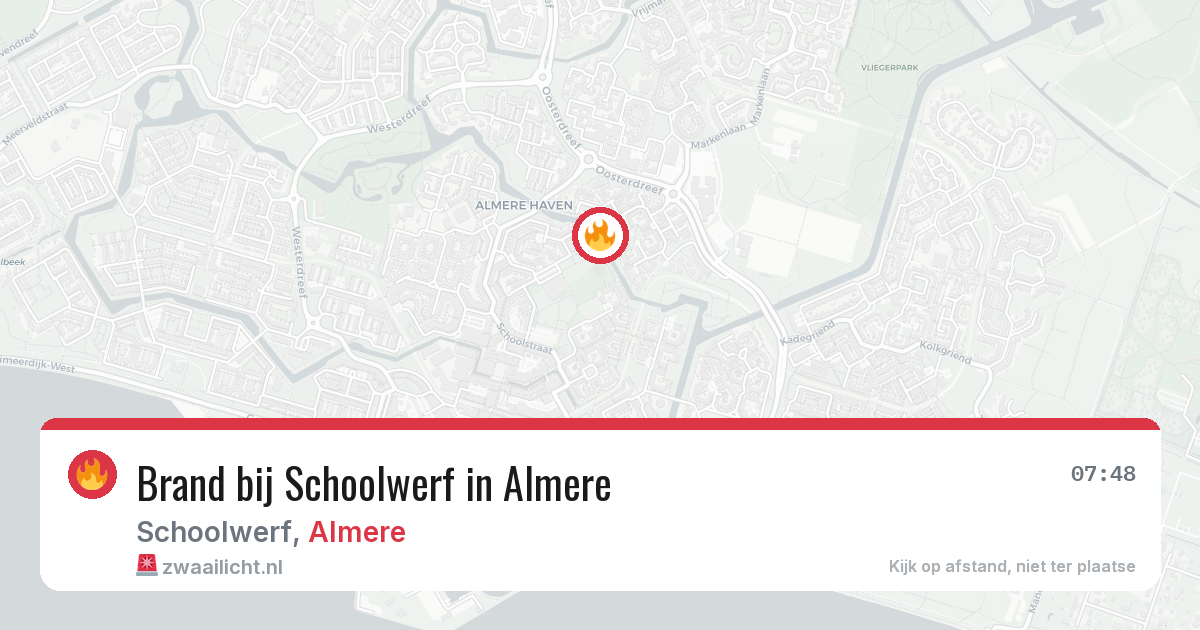 Brand bij Schoolwerf in Almere — 4 jun 2026