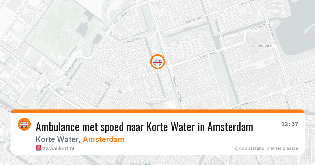 Ambulance met spoed naar Korte Water in Amsterdam — 24 jul 2026