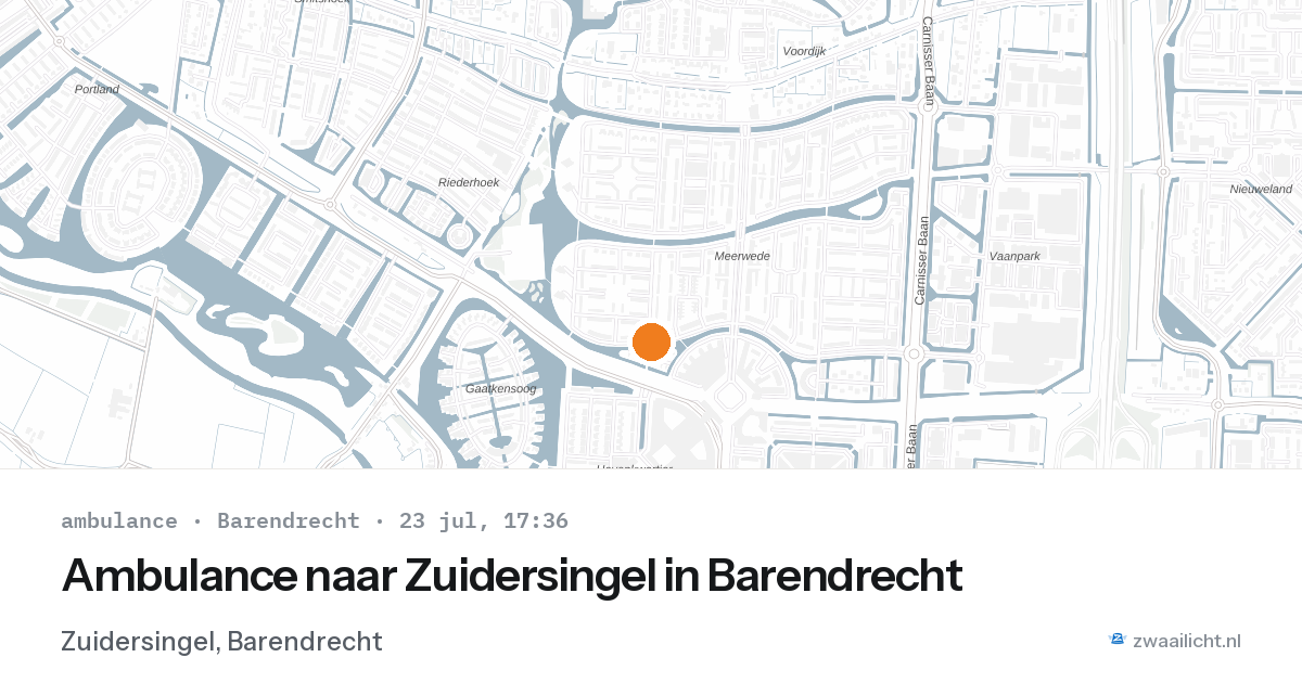 Ambulance naar Zuidersingel in Barendrecht — 23 jul 2026