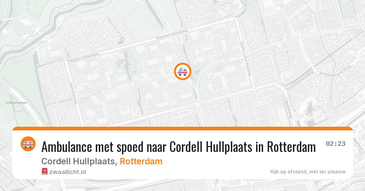 Ambulance met spoed naar Cordell Hullplaats in Rotterdam — 2 jul 2026