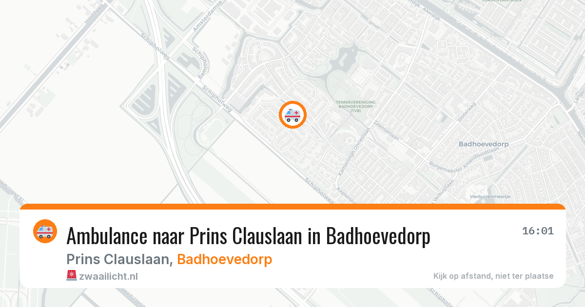 Ambulance naar Prins Clauslaan in Badhoevedorp — 9 aug 2026