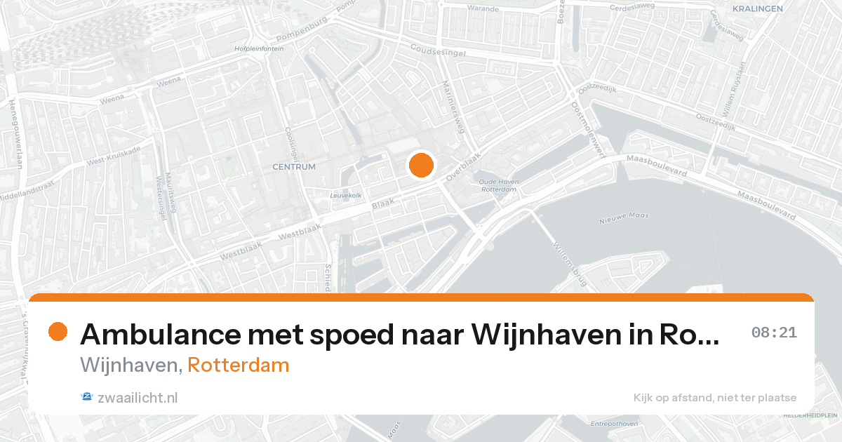 Ambulance met spoed naar Wijnhaven in Rotterdam — 21 aug 2026