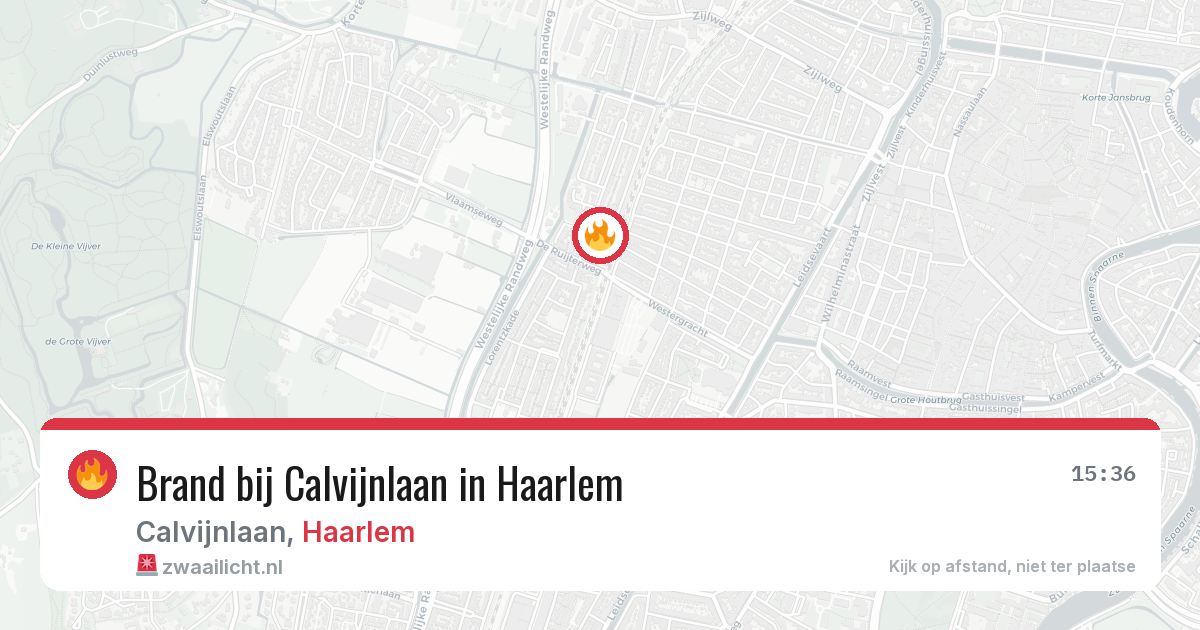 Brand bij Calvijnlaan in Haarlem — 12 aug 2026