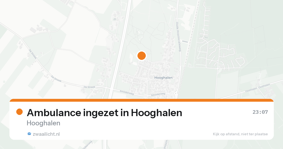 Ambulance ingezet in Hooghalen — 15 aug 2026 | 🚨 Zwaailicht.nl