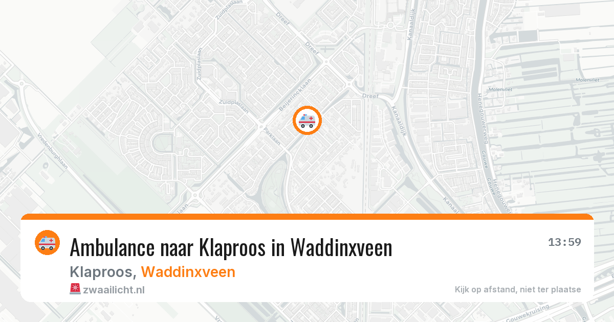 Ambulance naar Klaproos in Waddinxveen — 13 jul 2026