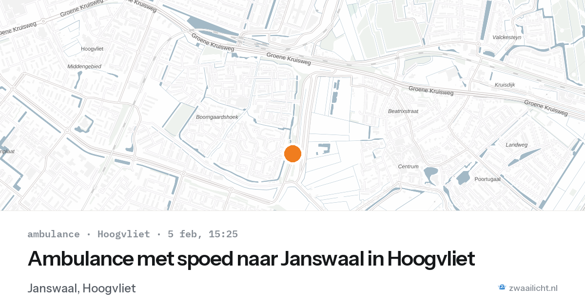 Ambulance met spoed naar Janswaal in Hoogvliet — 5 feb 2026