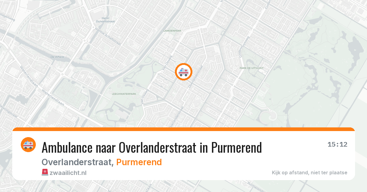 Ambulance naar Overlanderstraat in Purmerend — 13 aug 2026