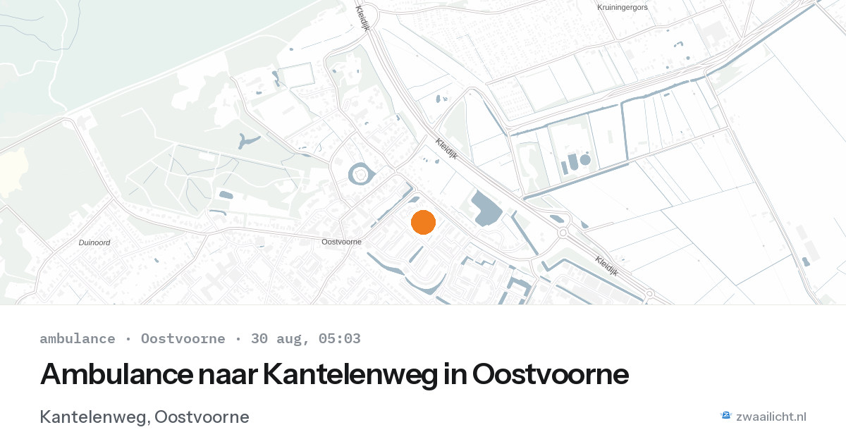 Ambulance naar Kantelenweg in Oostvoorne — 30 aug 2026