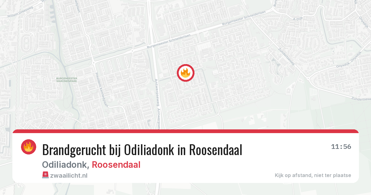 Brandgerucht bij Odiliadonk in Roosendaal — 4 aug 2026