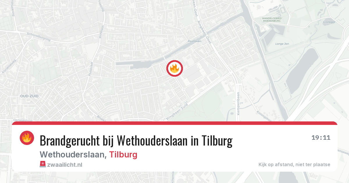 Brandgerucht bij Wethouderslaan in Tilburg — 20 apr 2026