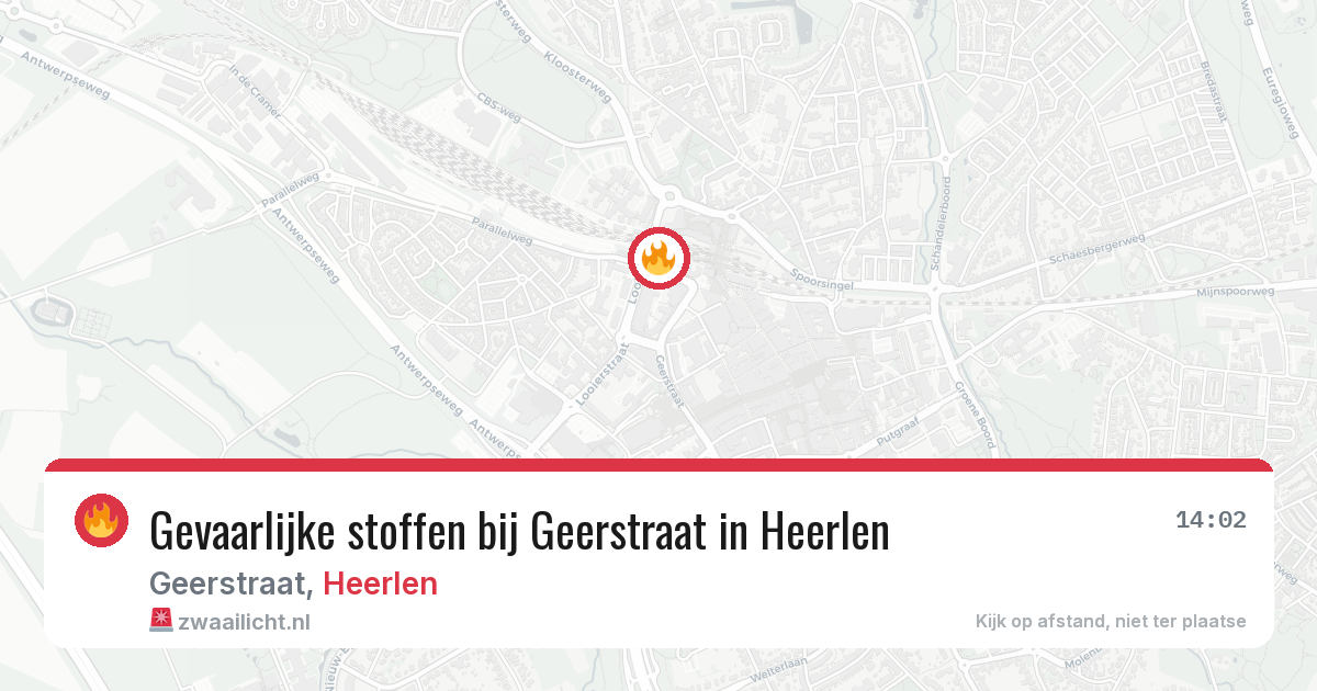 Gevaarlijke stoffen bij Geerstraat in Heerlen — 18 jul 2026