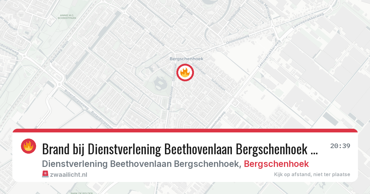Brand bij Dienstverlening Beethovenlaan Bergschenhoek in Bergschenhoek — 8 jun 2026