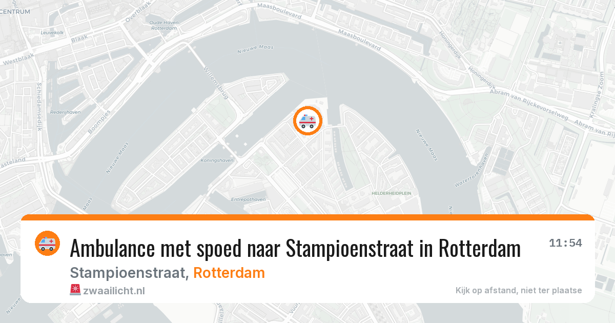 Ambulance met spoed naar Stampioenstraat in Rotterdam — 12 aug 2026