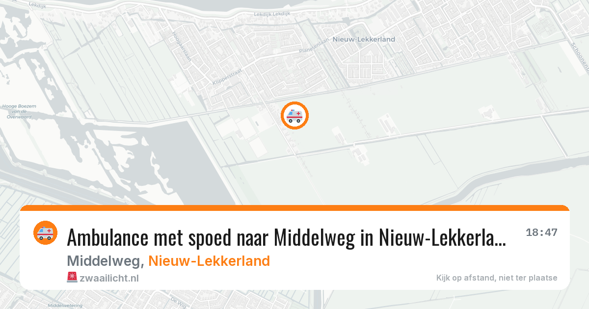 Ambulance met spoed naar Middelweg in Nieuw-Lekkerland — 2 aug 2026
