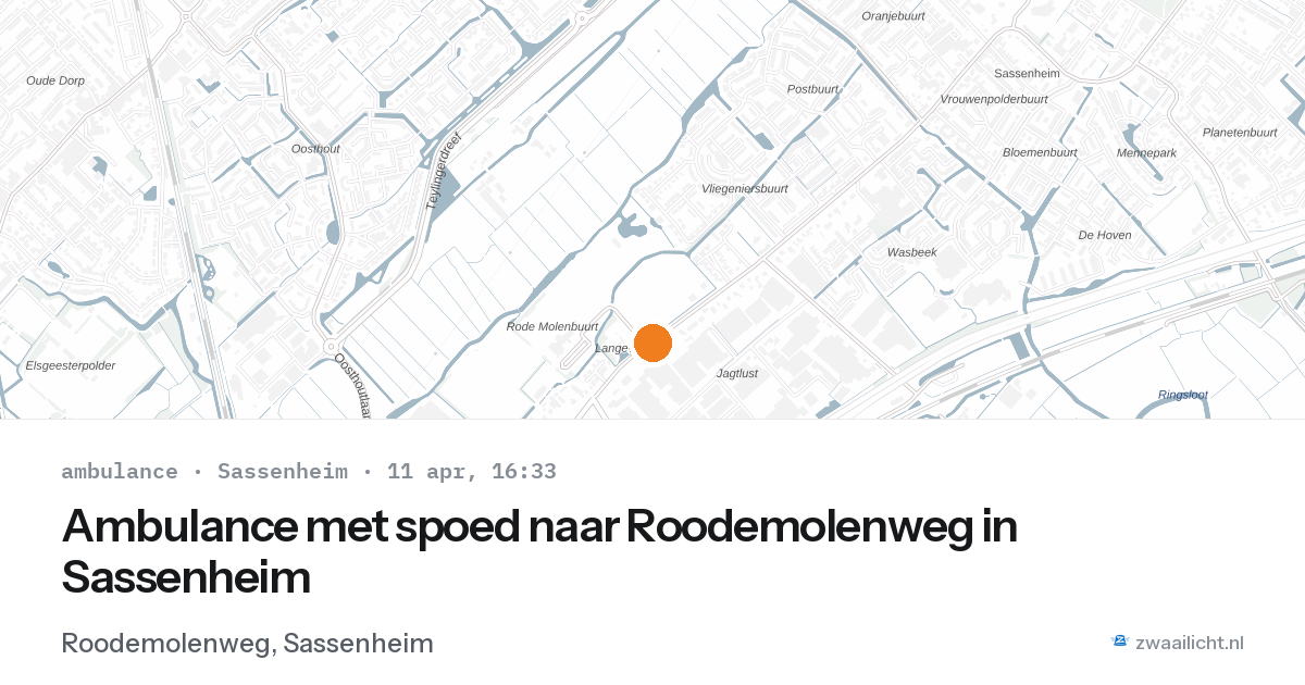 Ambulance met spoed naar Roodemolenweg in Sassenheim — 11 apr 2026