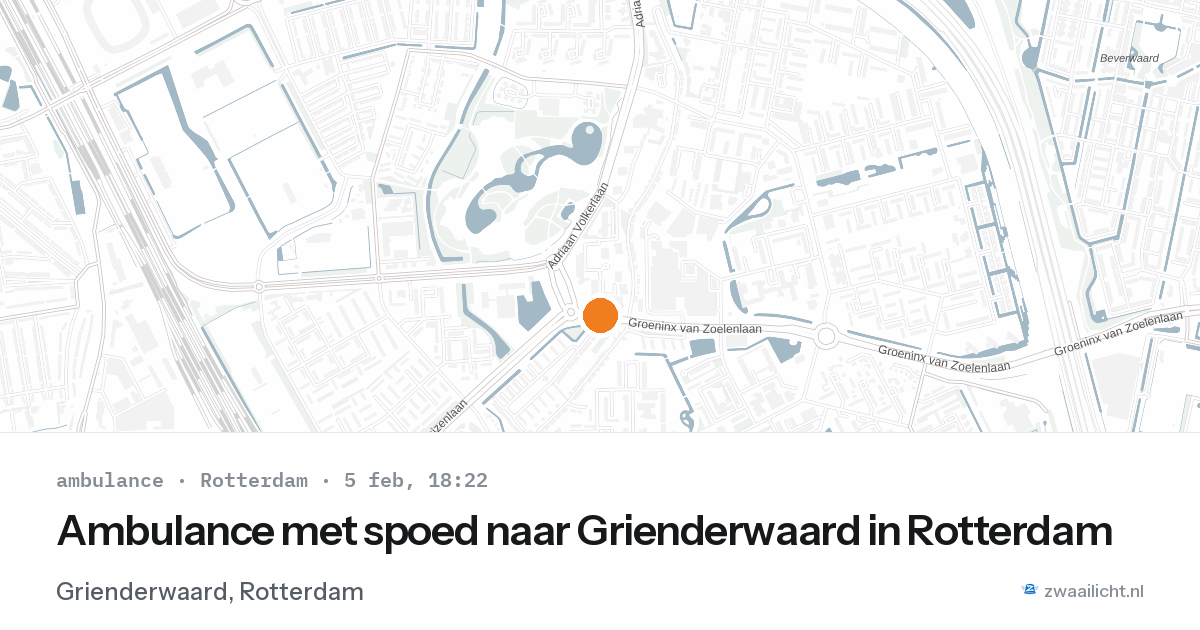 Ambulance met spoed naar Grienderwaard in Rotterdam — 5 feb 2026
