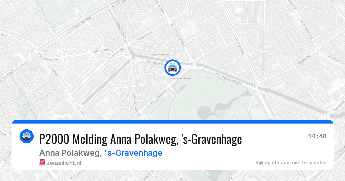 P2000 Melding Anna Polakweg, 's-Gravenhage — 16 mei 2026