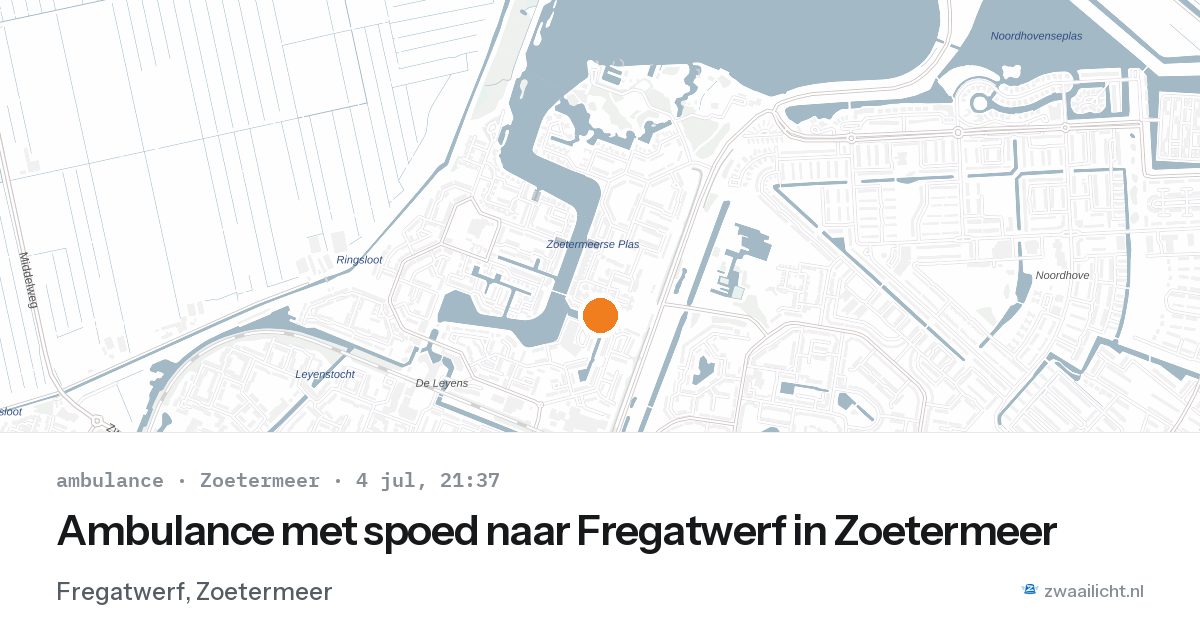Ambulance met spoed naar Fregatwerf in Zoetermeer — 4 jul 2026