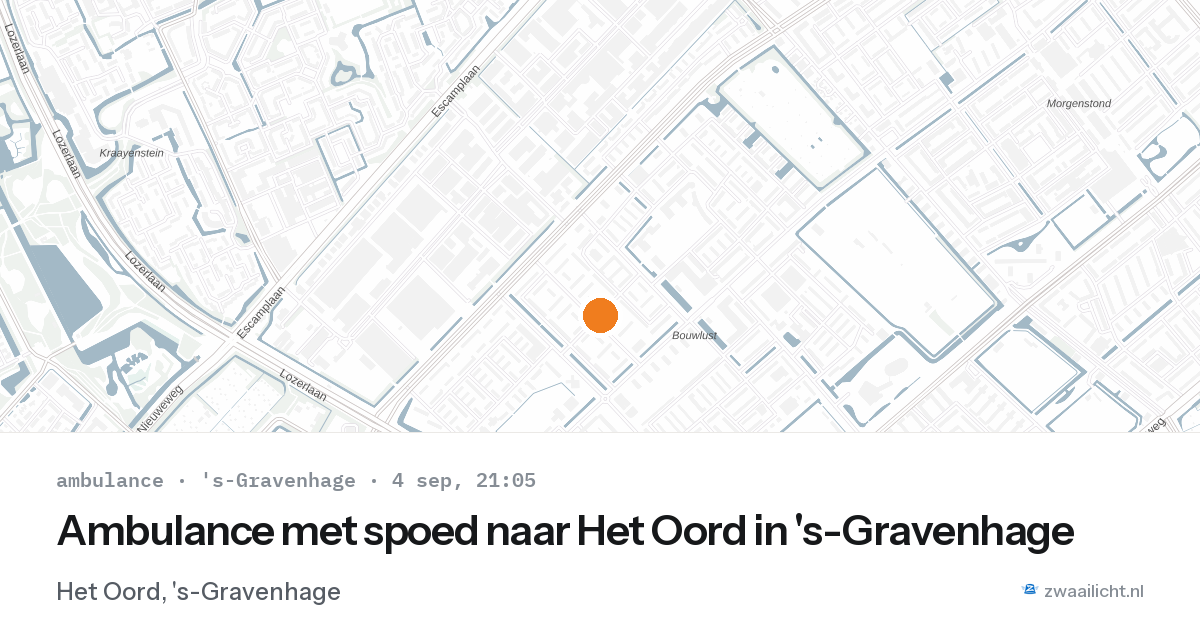 Ambulance met spoed naar Het Oord in 's-Gravenhage — 4 sep 2026