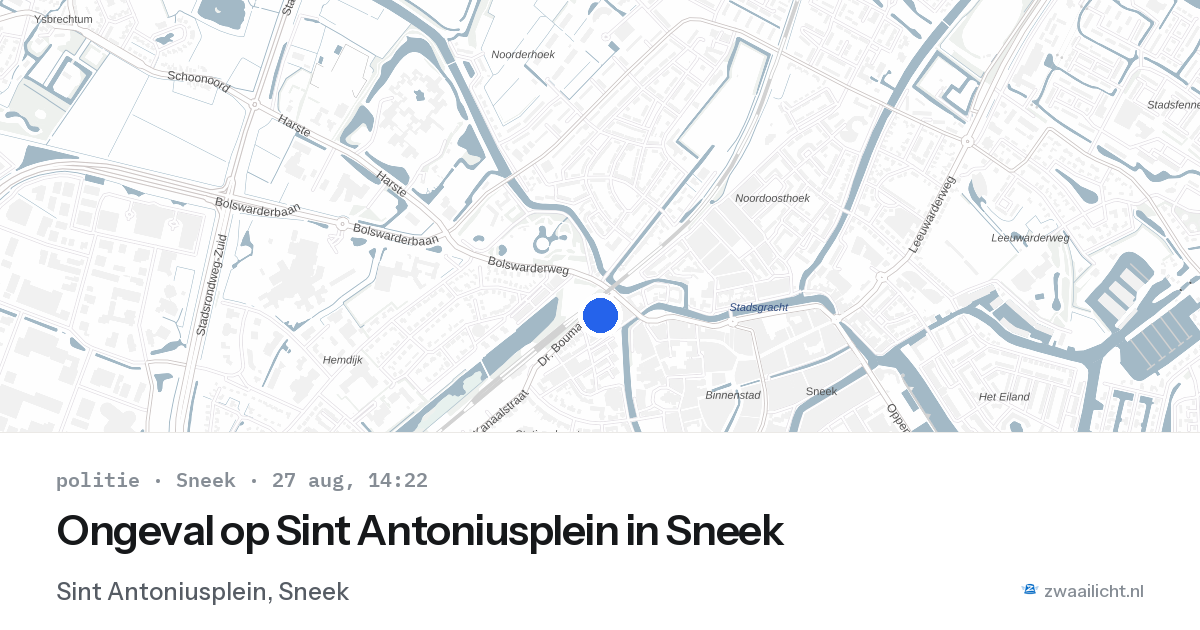 Ongeval op Sint Antoniusplein in Sneek — 27 aug 2026