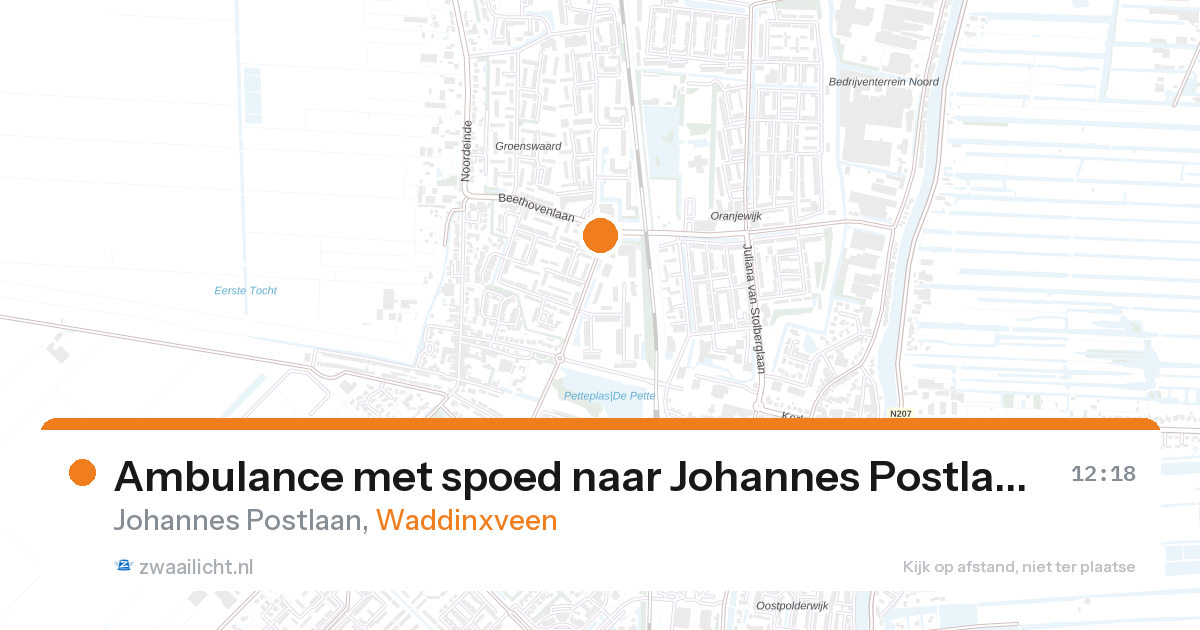 Ambulance met spoed naar Johannes Postlaan in Waddinxveen — 21 feb 2026