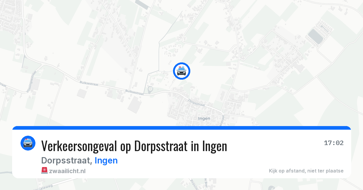 Verkeersongeval op Dorpsstraat in Ingen — 17 jan 2026