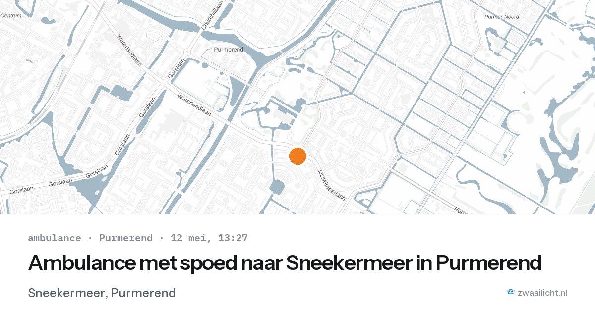 Ambulance met spoed naar Sneekermeer in Purmerend — 12 mei 2026