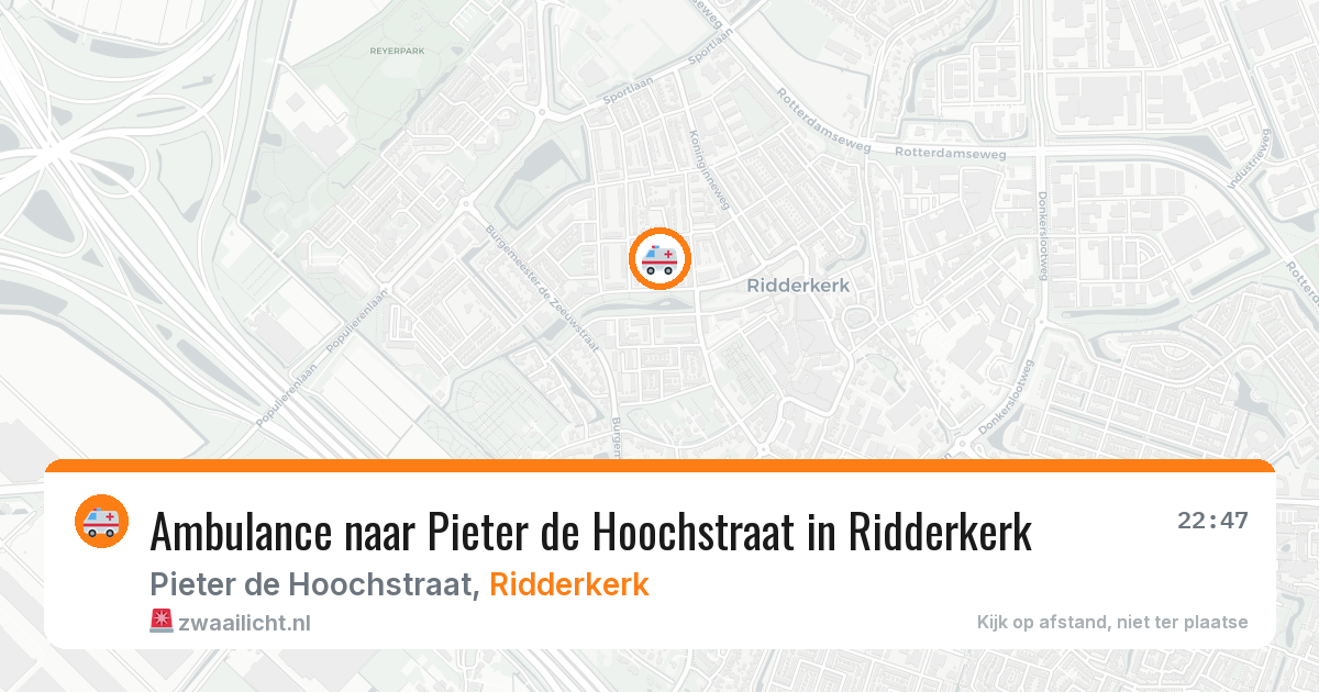 Ambulance naar Pieter de Hoochstraat in Ridderkerk — 3 jul 2026
