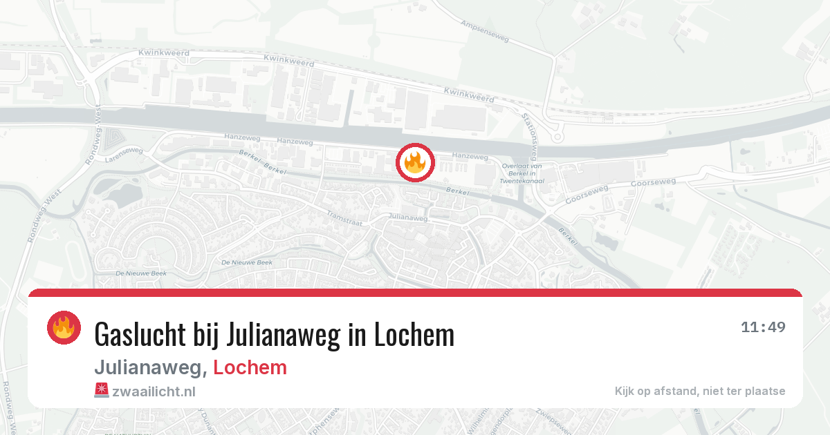 Gaslucht bij Julianaweg in Lochem — 25 mei 2026