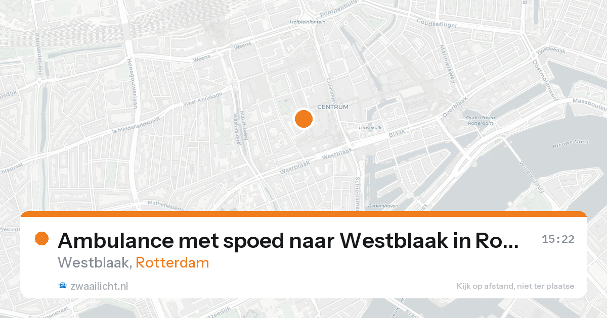 Ambulance met spoed naar Westblaak in Rotterdam — 16 aug 2026