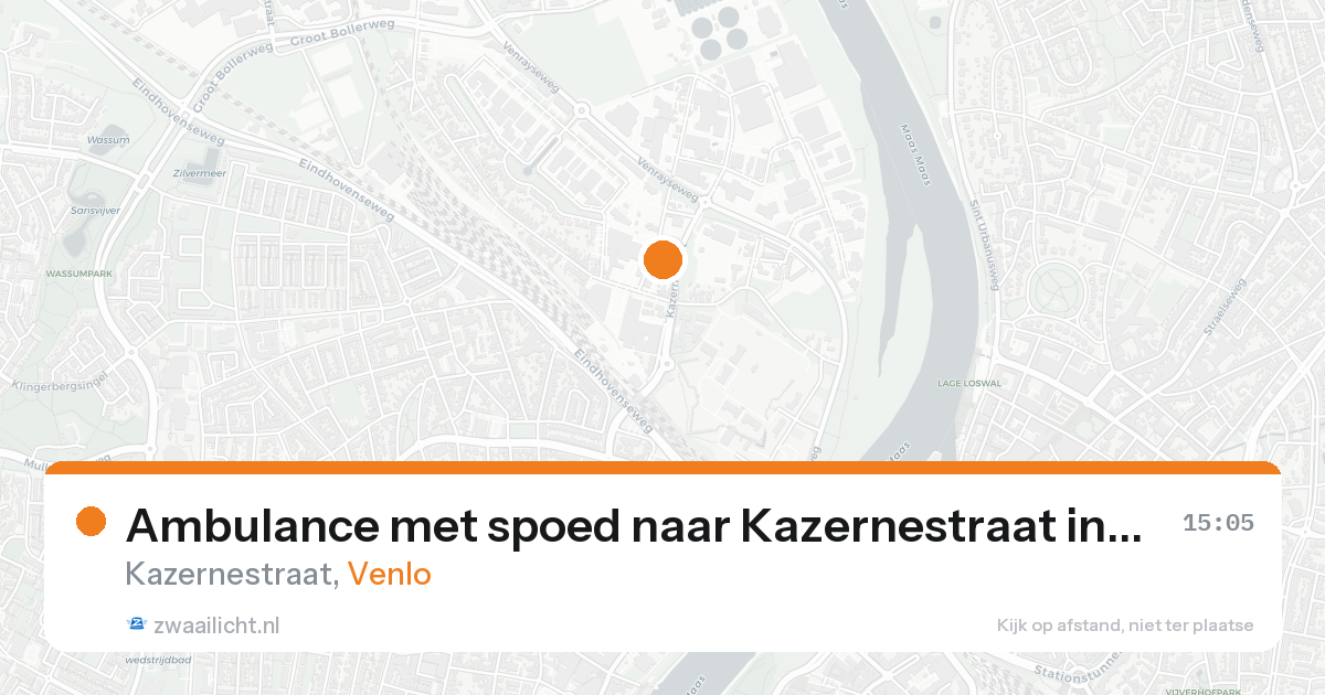 Ambulance met spoed naar Kazernestraat in Venlo — 25 aug 2026