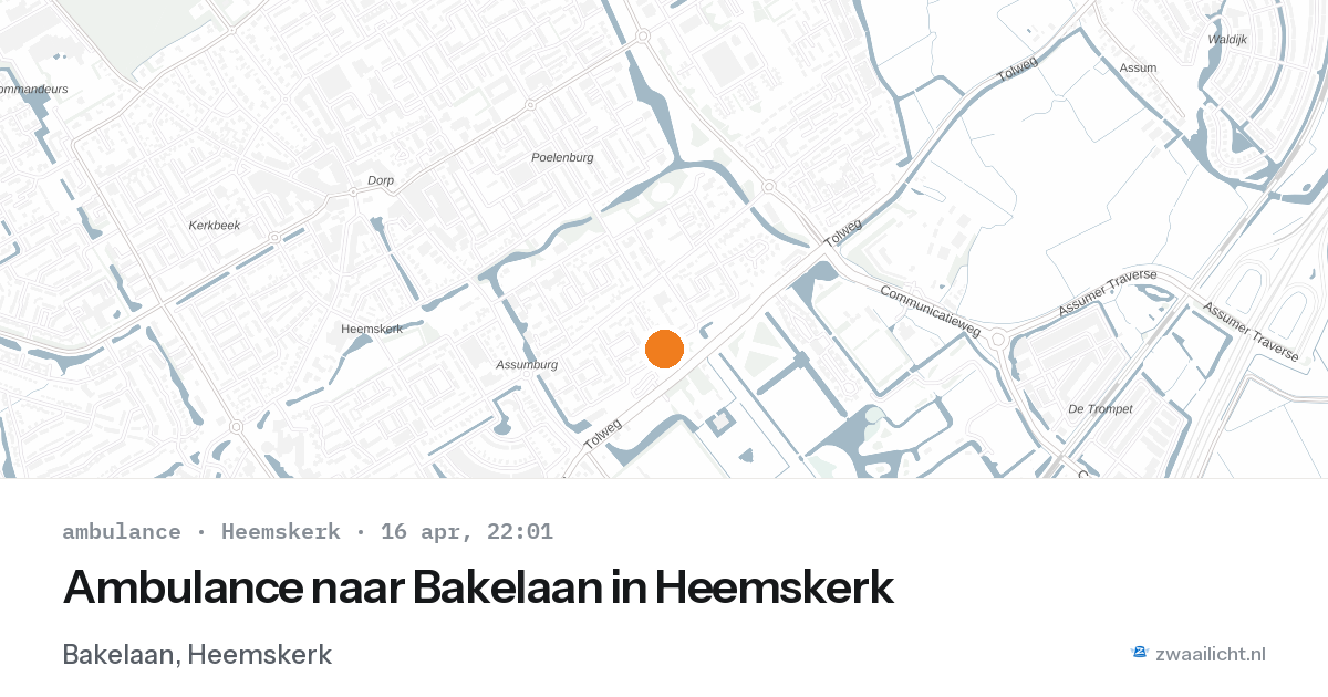 Ambulance naar Bakelaan in Heemskerk — 16 apr 2026