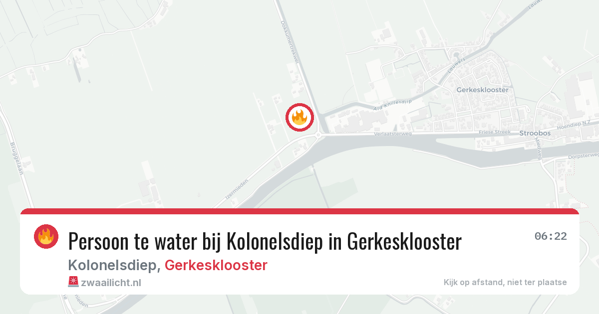 Persoon te water bij Kolonelsdiep in Gerkesklooster — 5 mei 2026