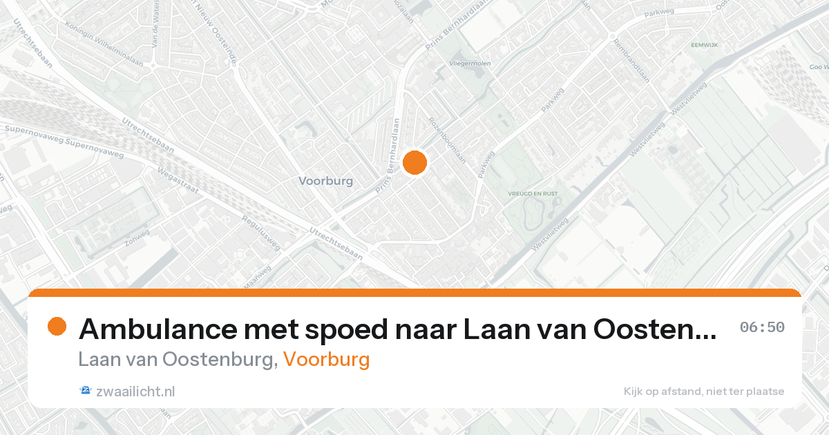 Ambulance met spoed naar Laan van Oostenburg in Voorburg — 17 aug 2026