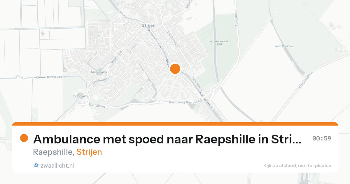 Ambulance met spoed naar Raepshille in Strijen — 15 aug 2026