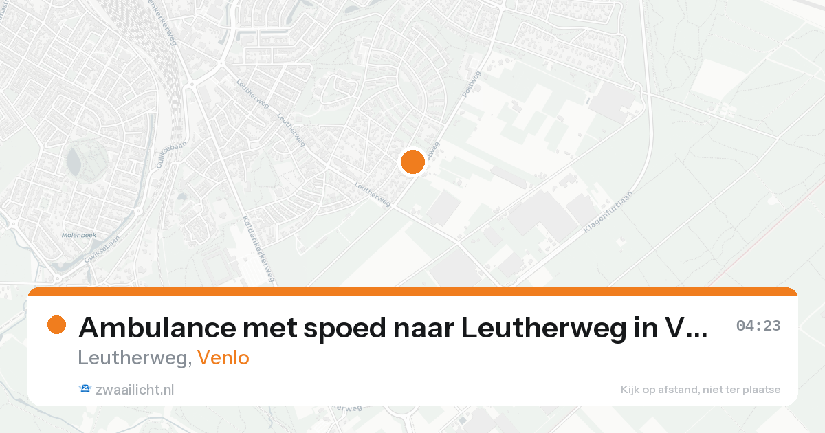 Ambulance met spoed naar Leutherweg in Venlo — 23 aug 2026