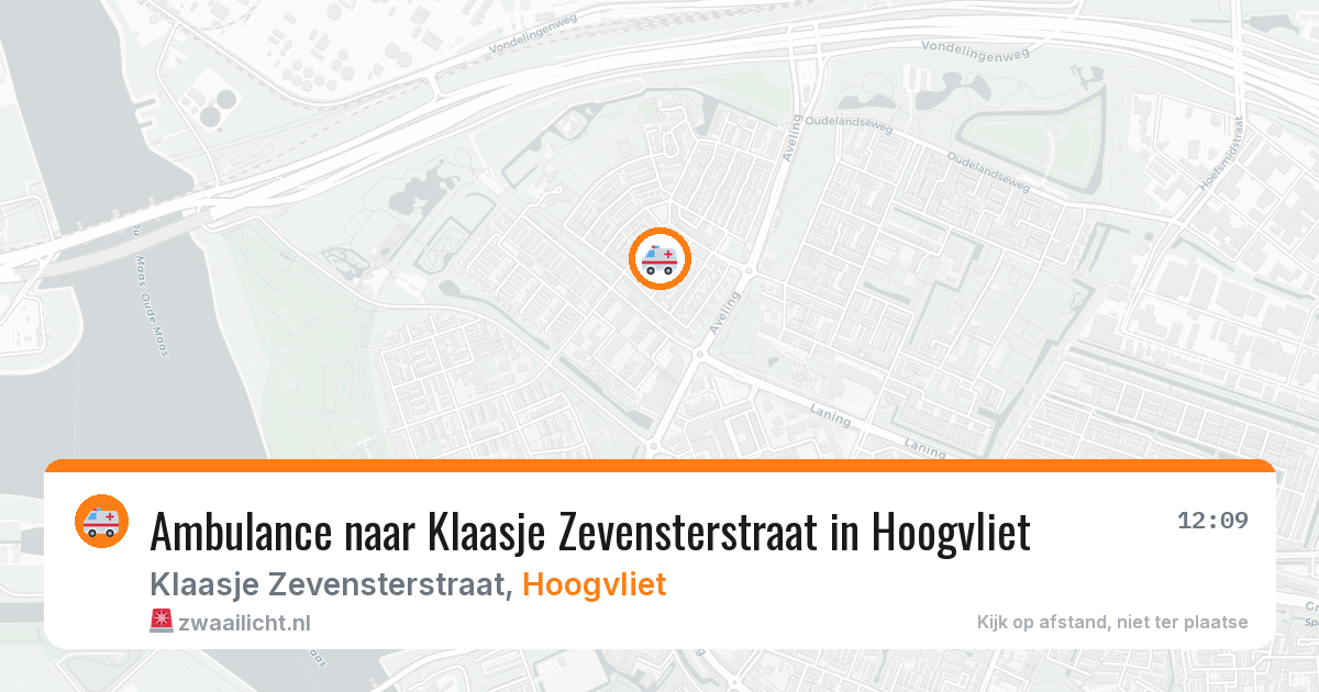 Ambulance naar Klaasje Zevensterstraat in Hoogvliet — 10 apr 2026