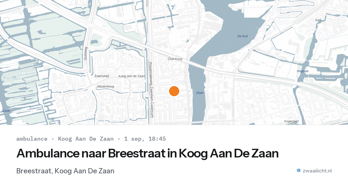 Ambulance naar Breestraat in Koog Aan De Zaan — 1 sep 2026