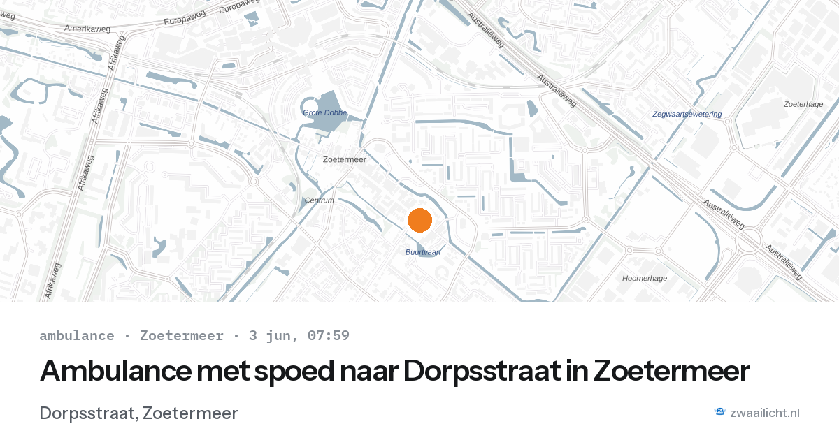 Ambulance met spoed naar Dorpsstraat in Zoetermeer — 3 jun 2026