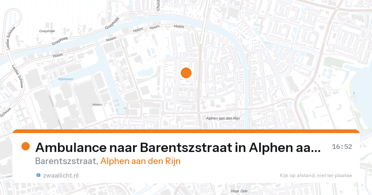 Ambulance naar Barentszstraat in Alphen aan den Rijn — 10 mei 2026